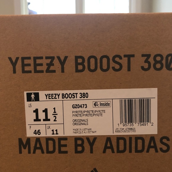 Yeezy Boost 380 Pyrite. Brand new. Size 11 1/2